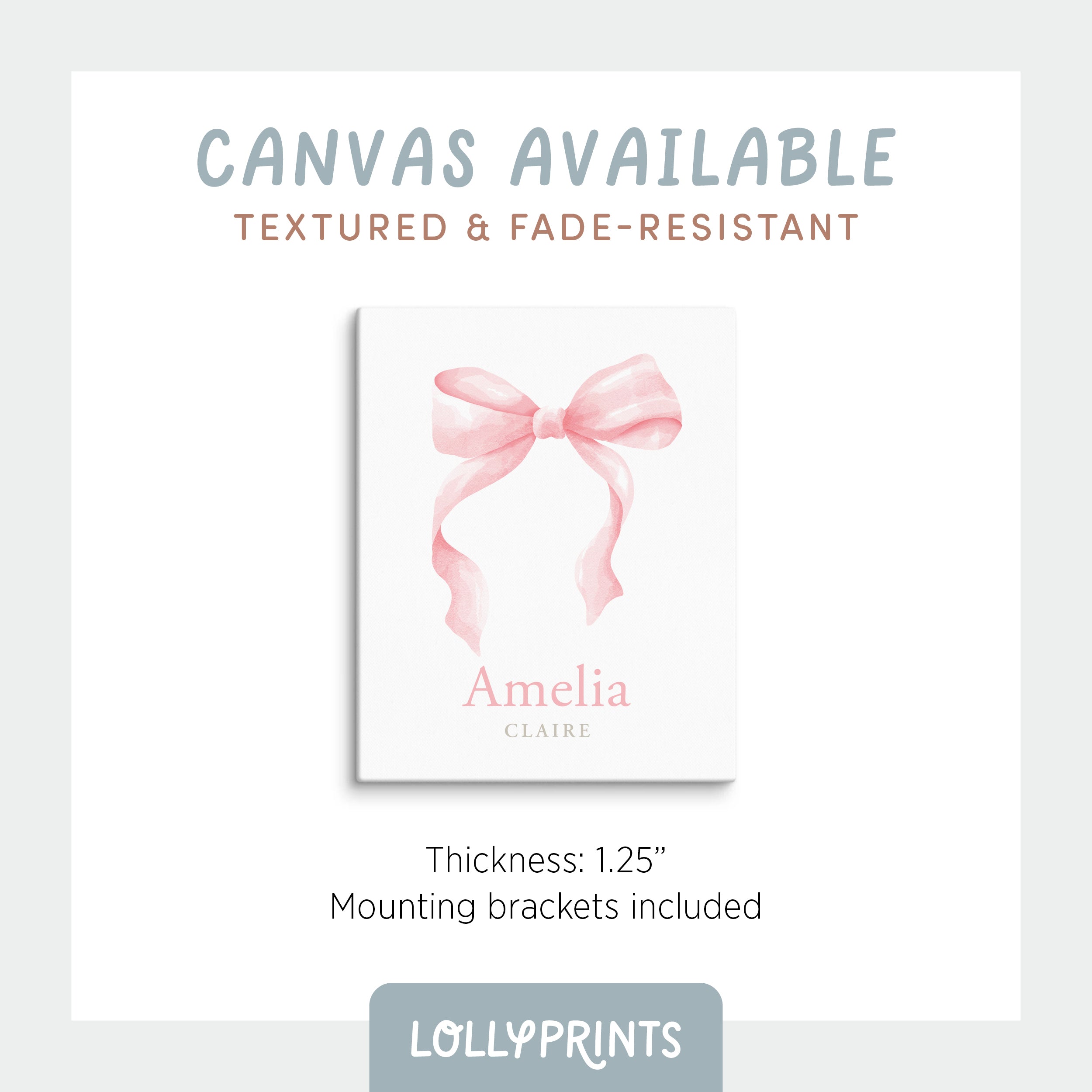 Personalized Coquette Bow Custom Name Girl Room Print