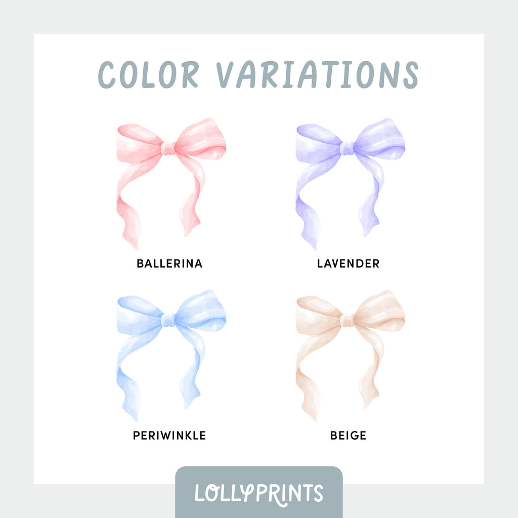 Personalized Coquette Bow Custom Name Girl Room Print