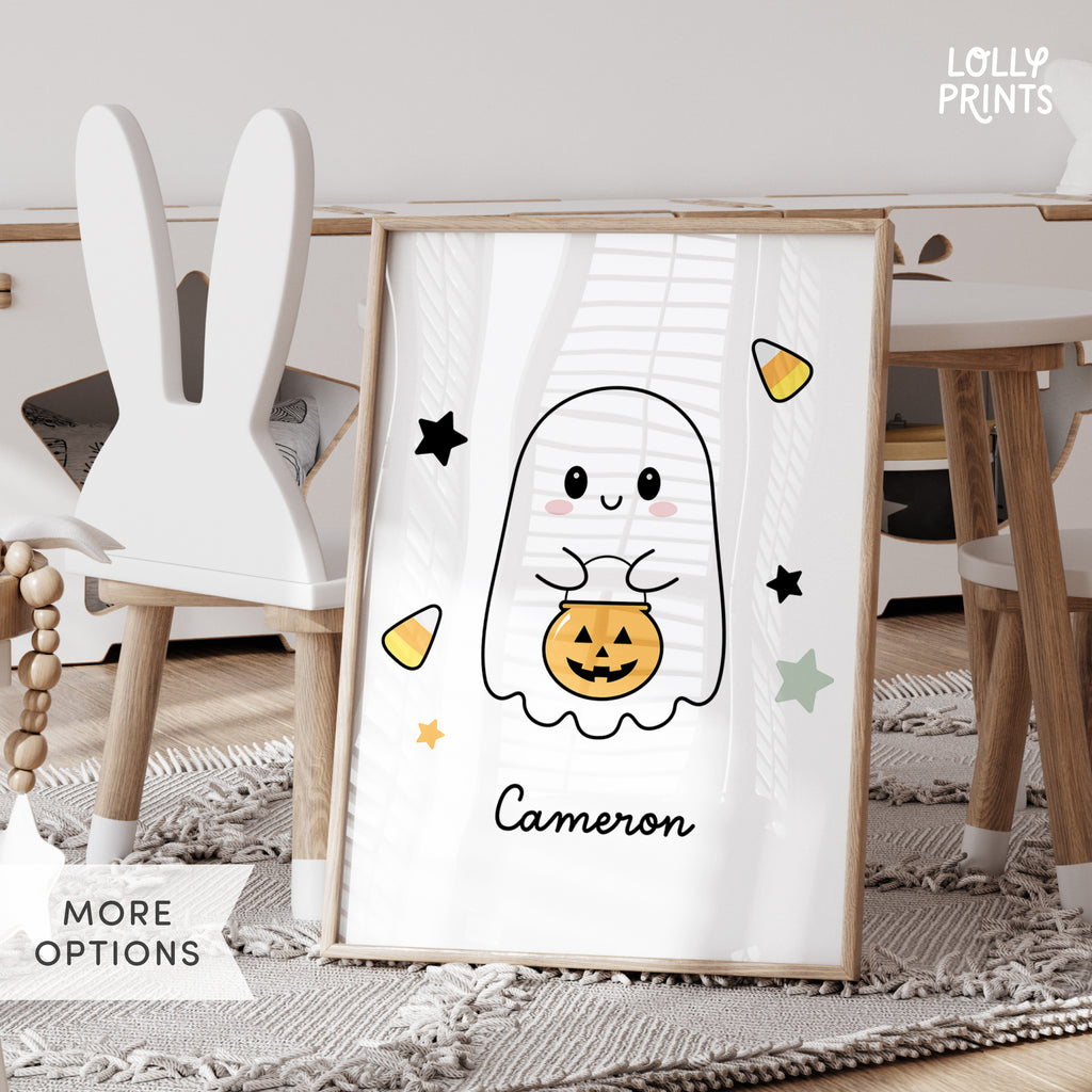Personalized Halloween Cute Ghost Print