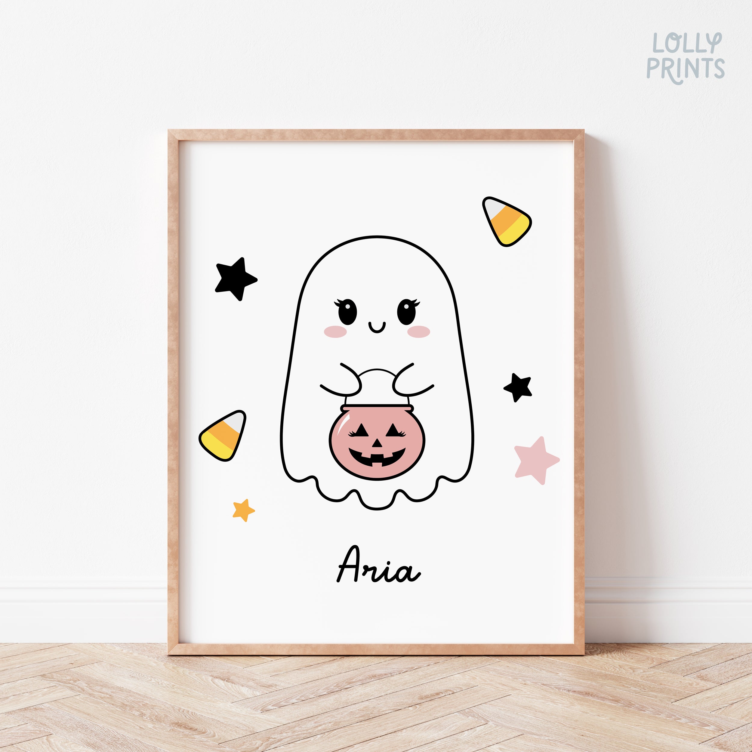 Personalized Halloween Cute Ghost Print