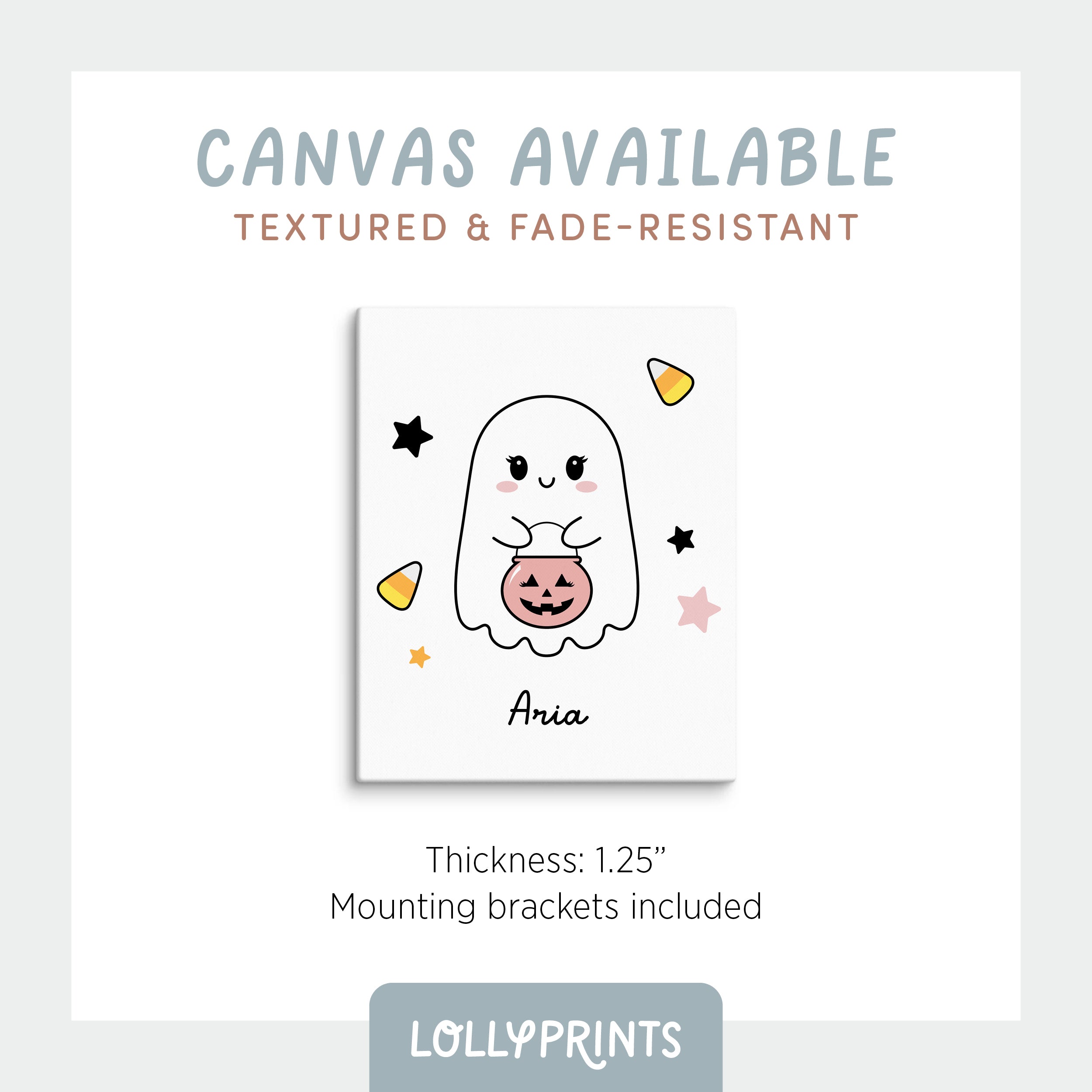 Personalized Halloween Cute Ghost Print