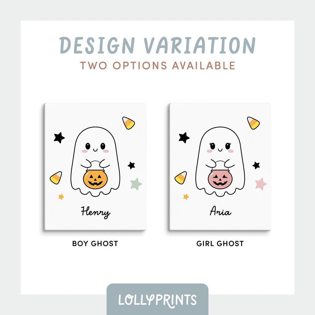 Personalized Halloween Cute Ghost Print