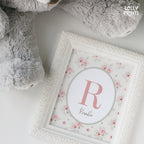 Personalized Initial Name Vintage Roses Nursery Print