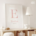 Personalized Initial Name Minimalist Nursery Print