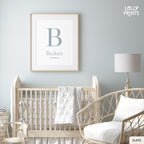 Personalized Initial Name Minimalist Nursery Print