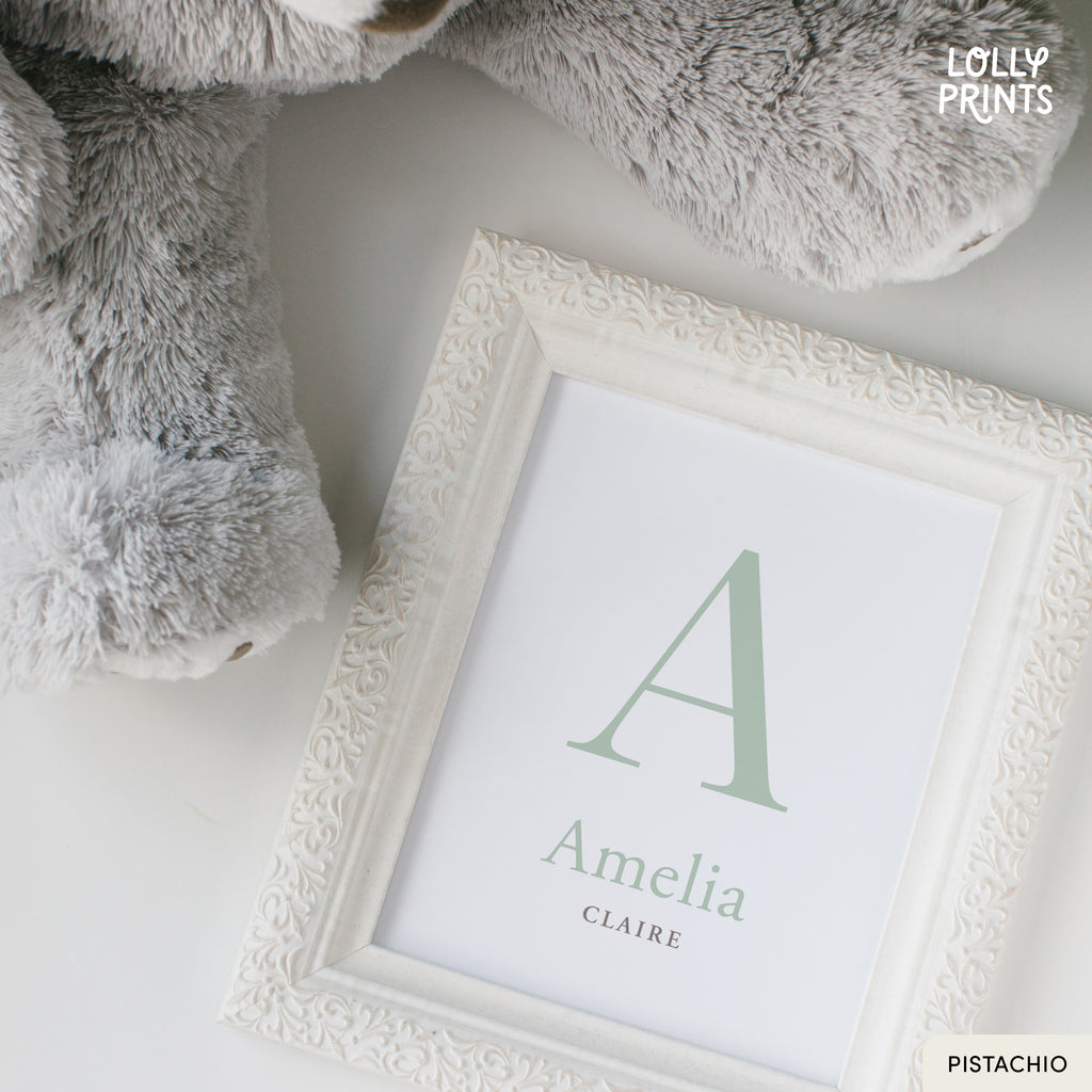 Personalized Initial Name Minimalist Nursery Print
