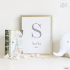 Personalized Initial Name Minimalist Nursery Print