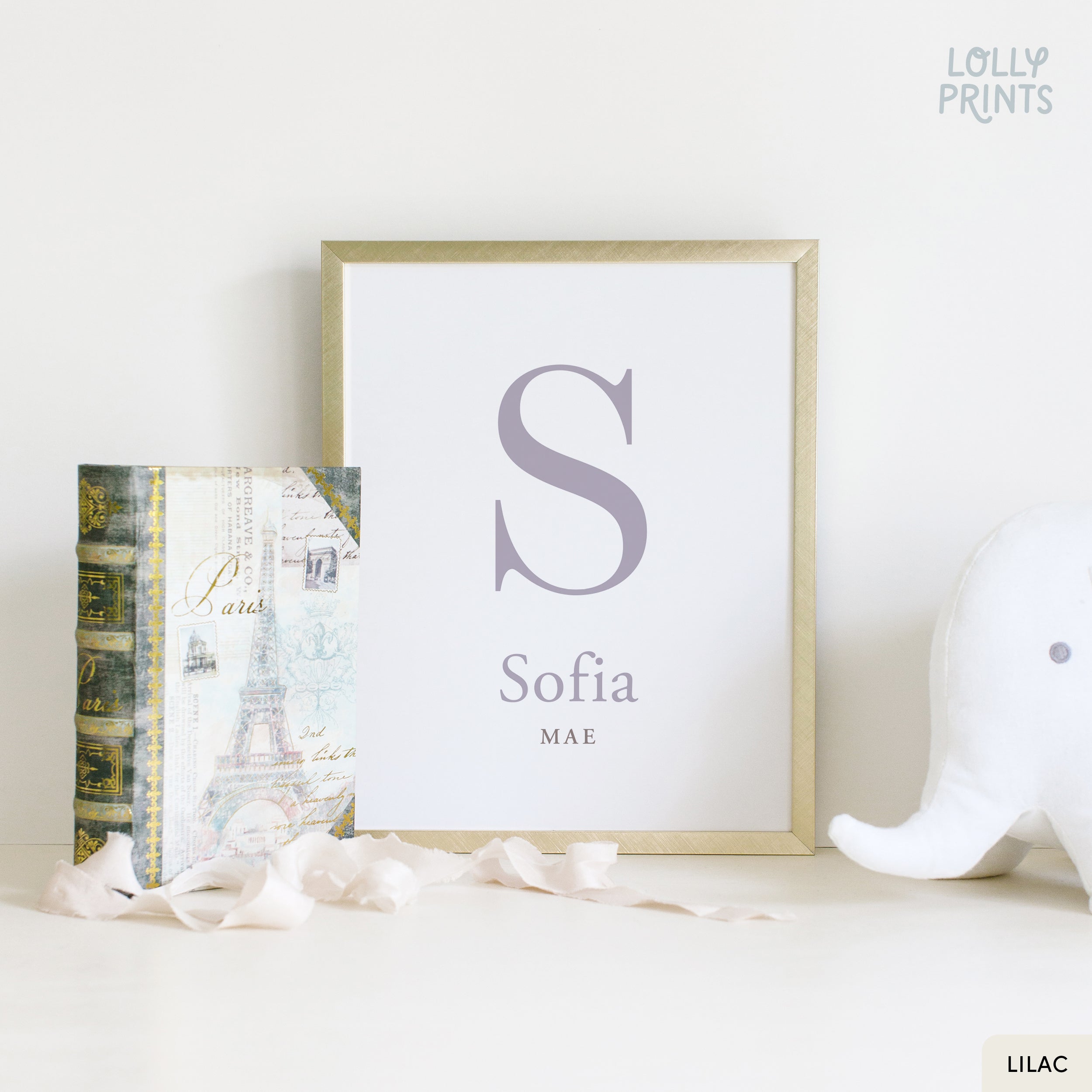 Personalized Initial Name Minimalist Nursery Print