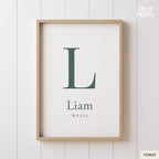 Personalized Initial Name Minimalist Nursery Print