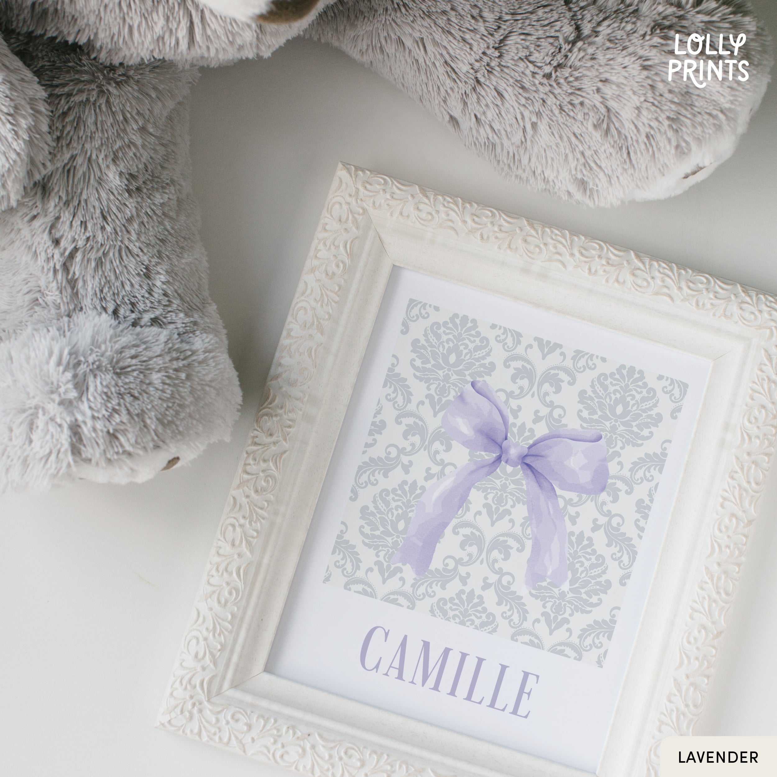 Personalized Coquette Bow Pattern Custom Name Print