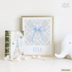 Personalized Coquette Bow Pattern Custom Name Print