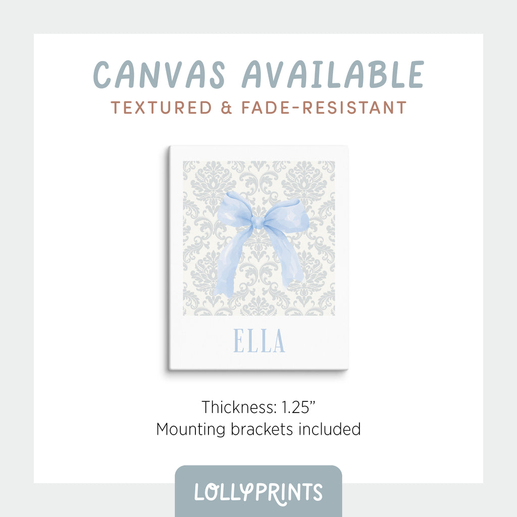 Personalized Coquette Bow Pattern Custom Name Print
