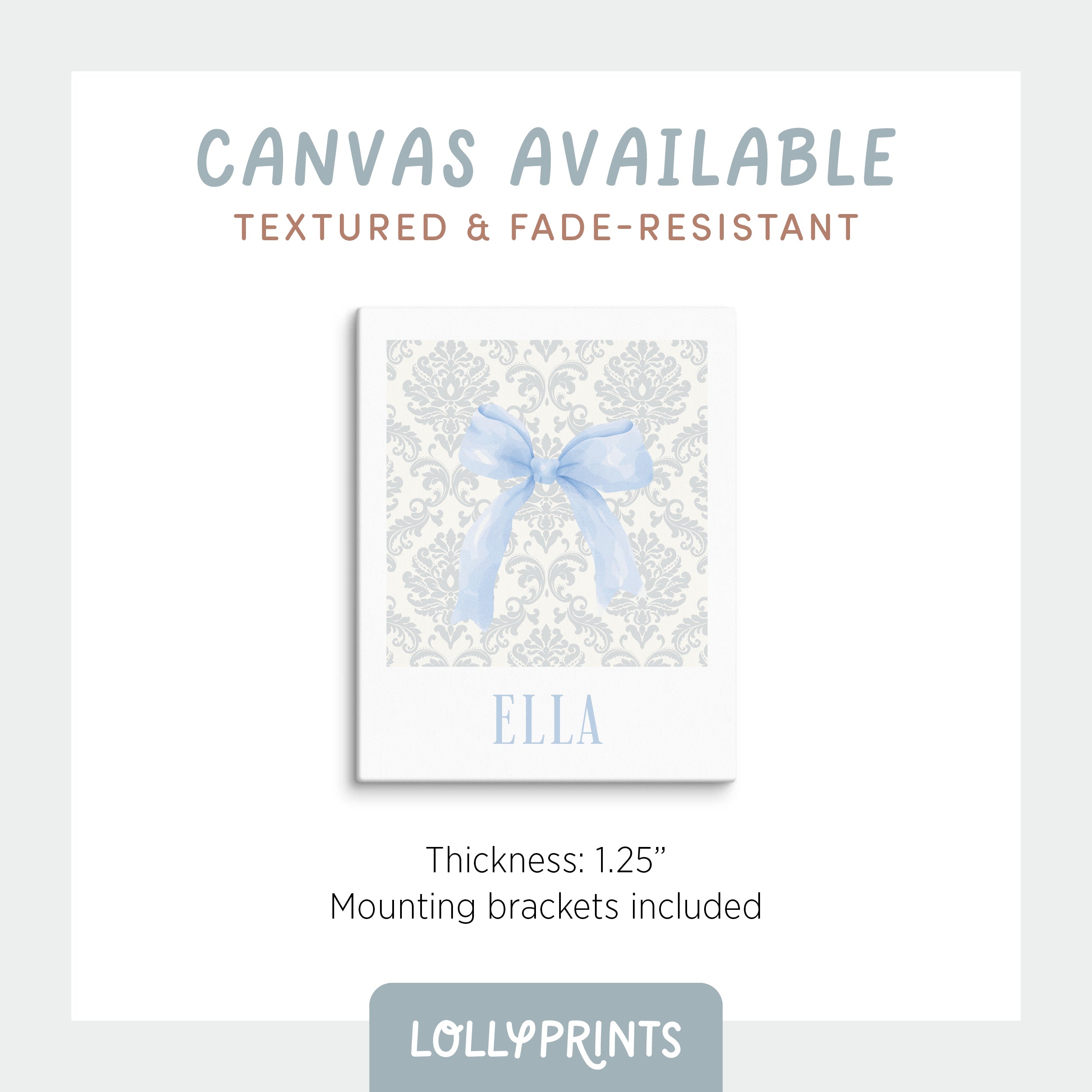 Personalized Coquette Bow Pattern Custom Name Print