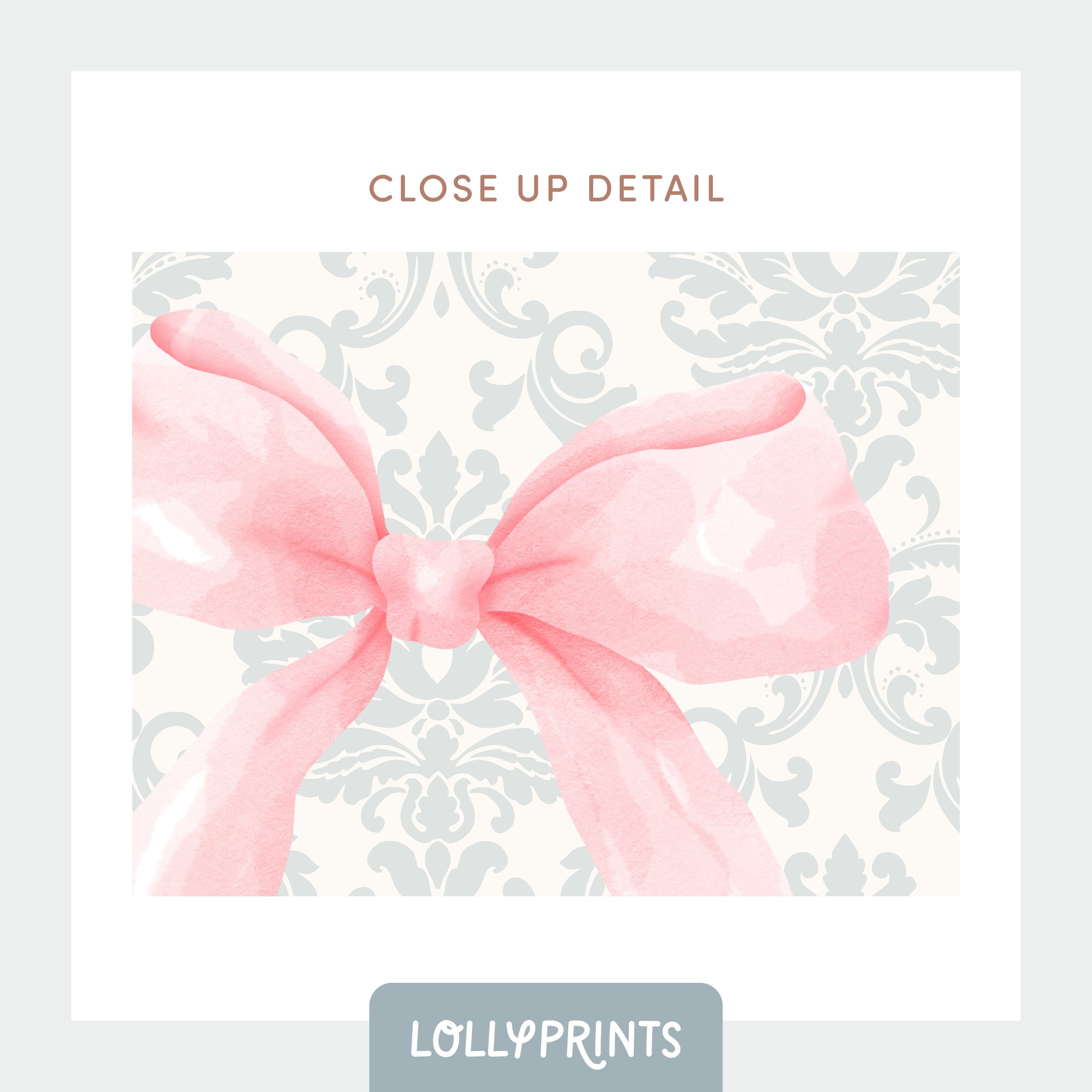 Personalized Coquette Bow Pattern Custom Name Print
