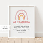 Personalized Rainbow Custom Name Scripture Print