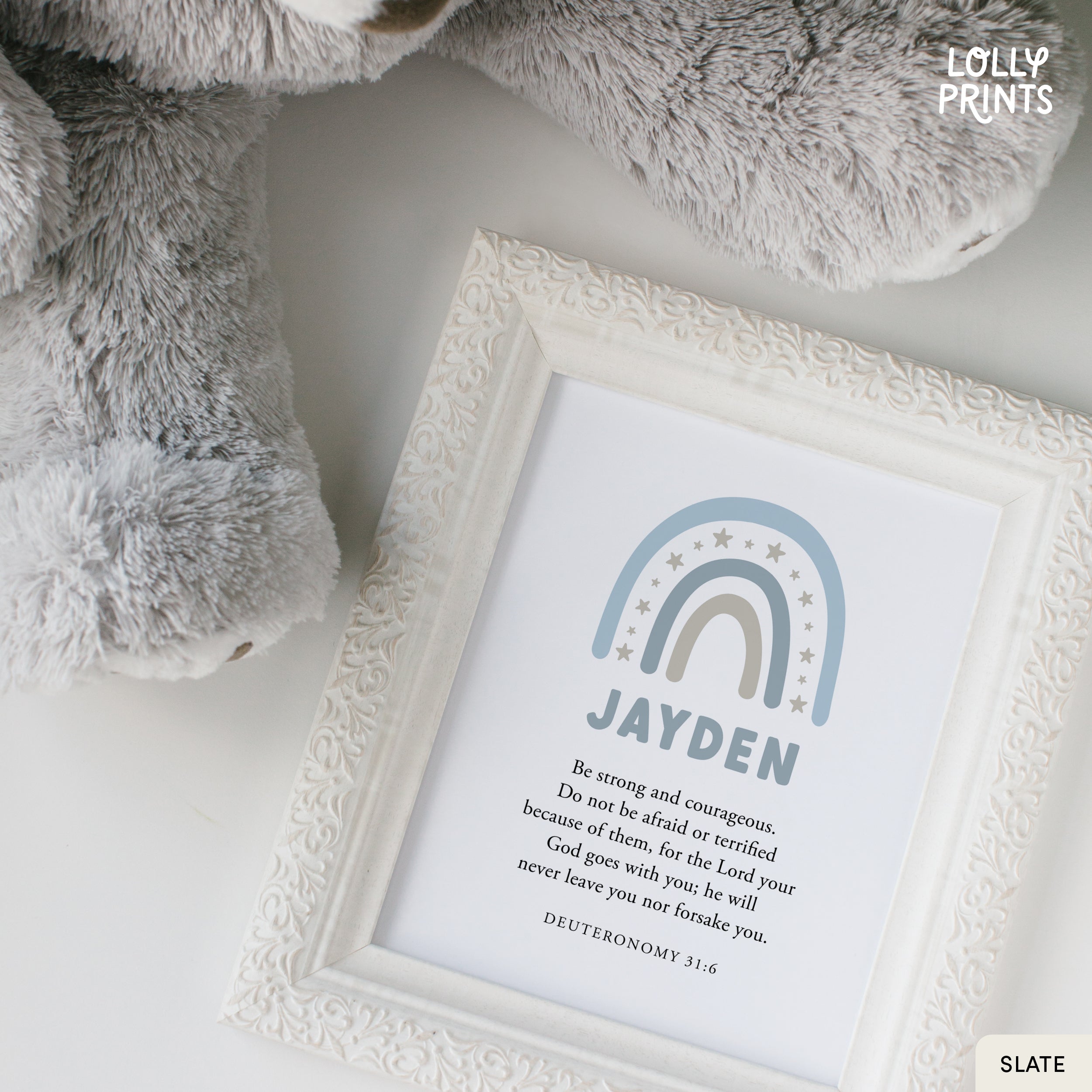 Personalized Rainbow Custom Name Scripture Print