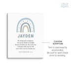 Personalized Rainbow Custom Name Scripture Print