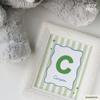 Personalized Initial Name Whimsical Border Stripes