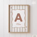 Personalized Initial Name Whimsical Border Stripes