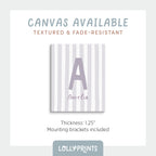 Personalized Initial Name Stripes Whimsical Nursery Print