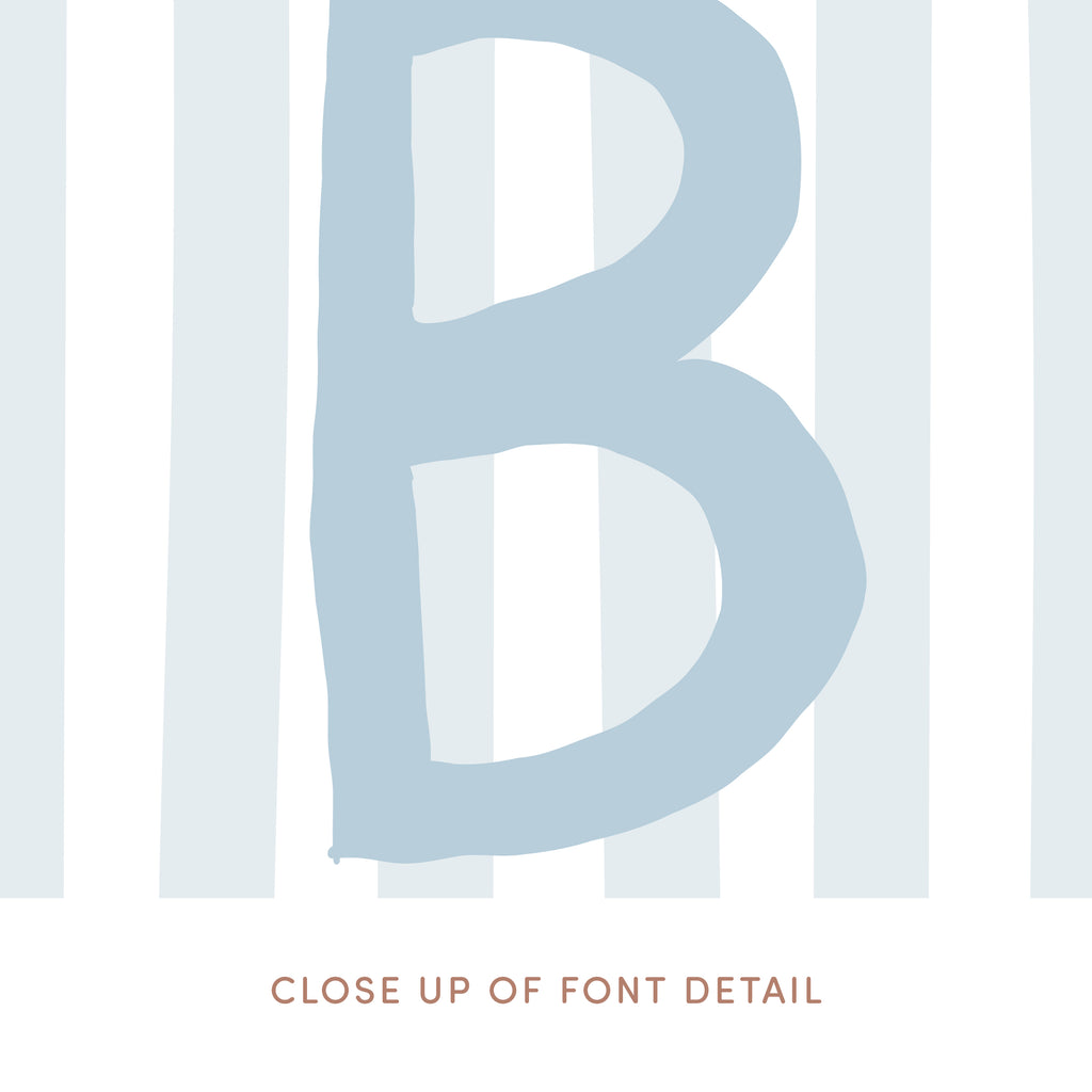 Personalized Initial Name Stripes Whimsical Nursery Print