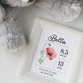 Custom Birth Stat Birth Flower Baby Name Print