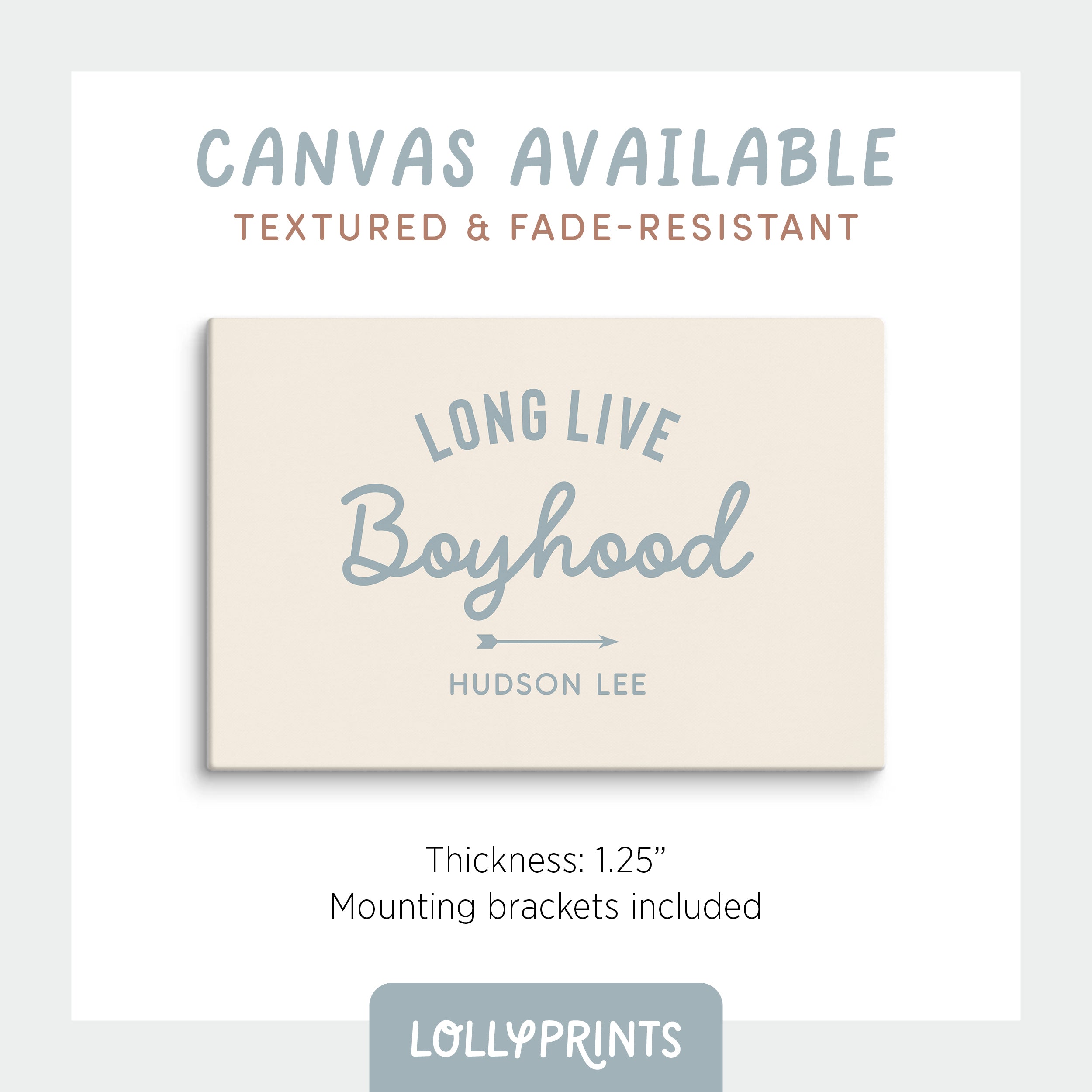 Personalized Long Live Boyhood Script Boy Room Print