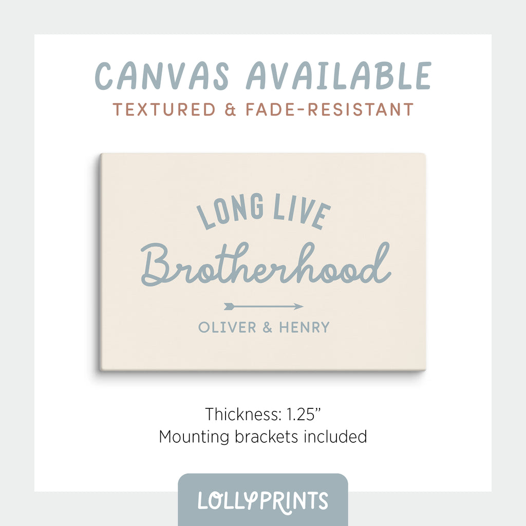 Personalized Long Live Brotherhood Script Boy Room Print