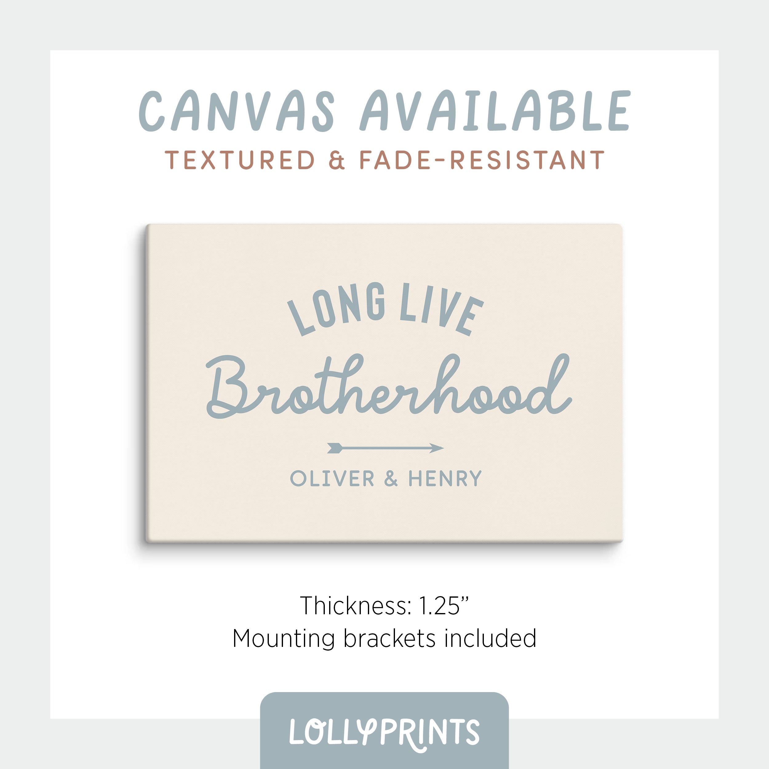 Personalized Long Live Brotherhood Script Boy Room Print