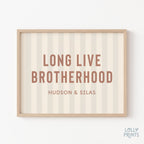 Personalized Long Live Brotherhood Stripes Boy Room Print