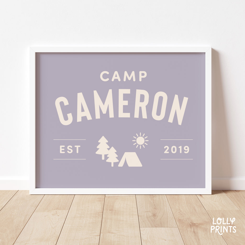 Personalized Name Camp Poster Print