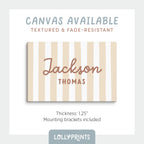 Whimsical Personalized Name Stripes Print Cursive Font