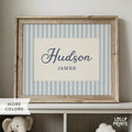 Personalized Name Stripes Print Cursive Font – Kids Room Nursery Decor