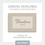 Personalized Name Stripes Print Cursive Font – Kids Room Nursery Decor