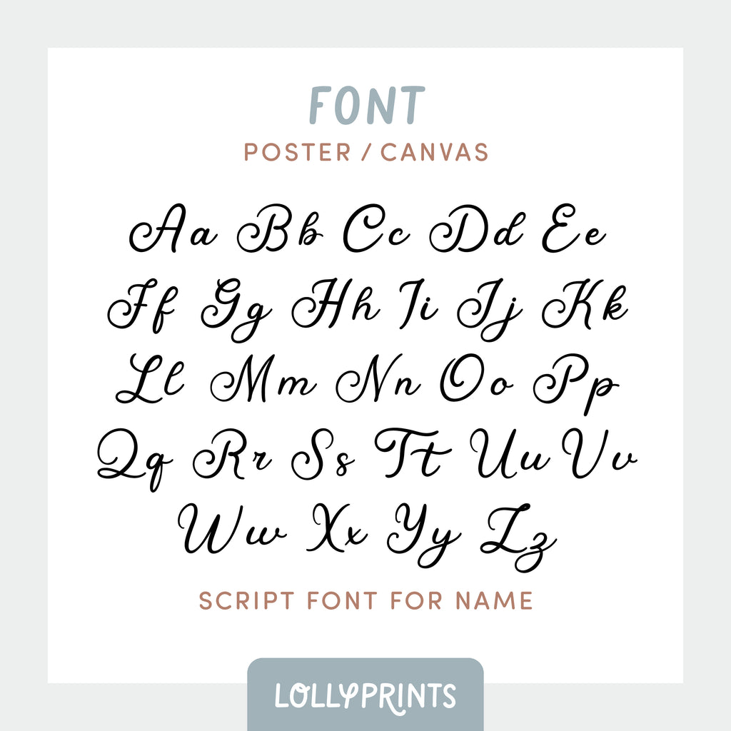 Personalized Name Stripes Print Cursive Font – Kids Room Nursery Decor