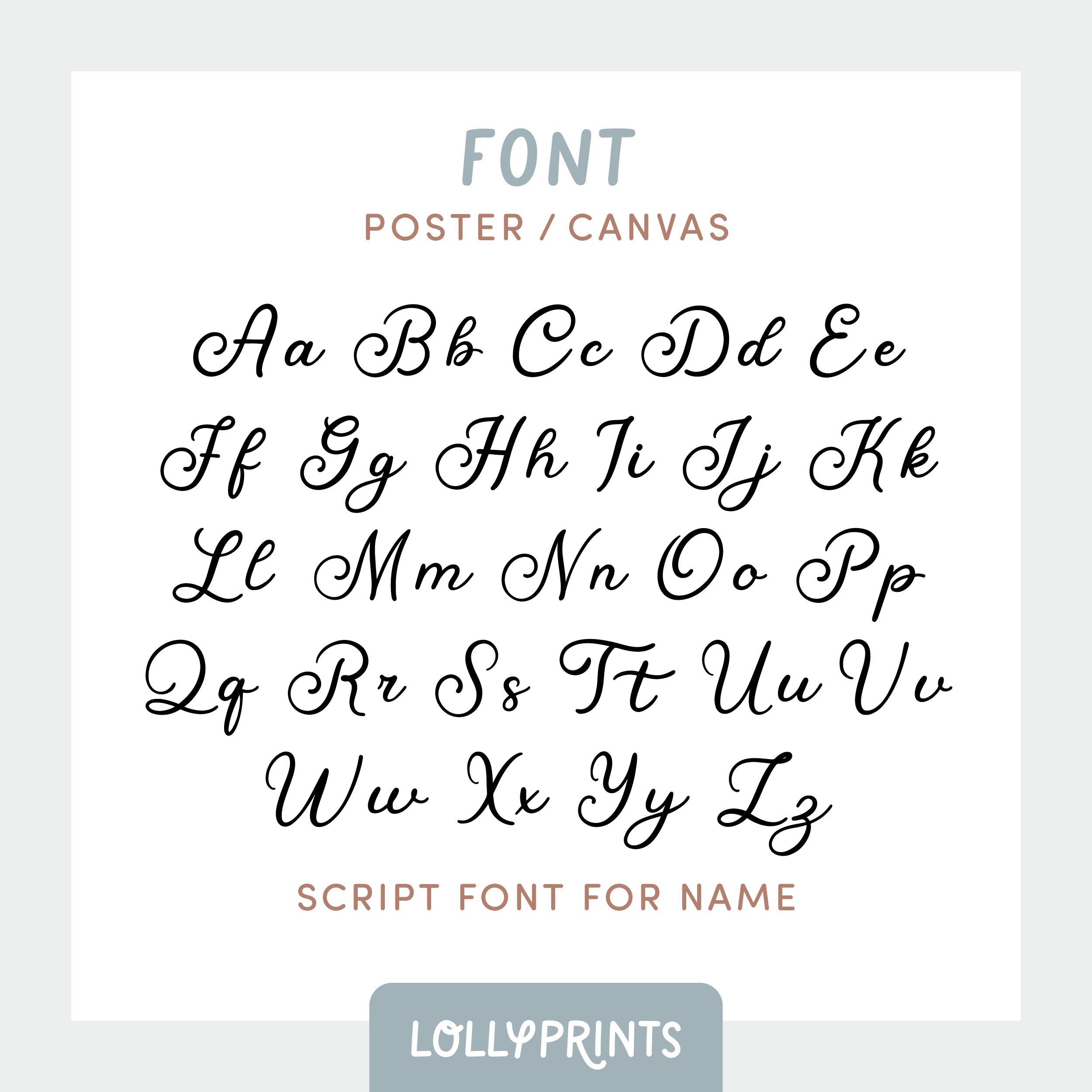 Personalized Name Stripes Print Cursive Font – Kids Room Nursery Decor