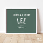 Custom Family Name Brothers Poster Print