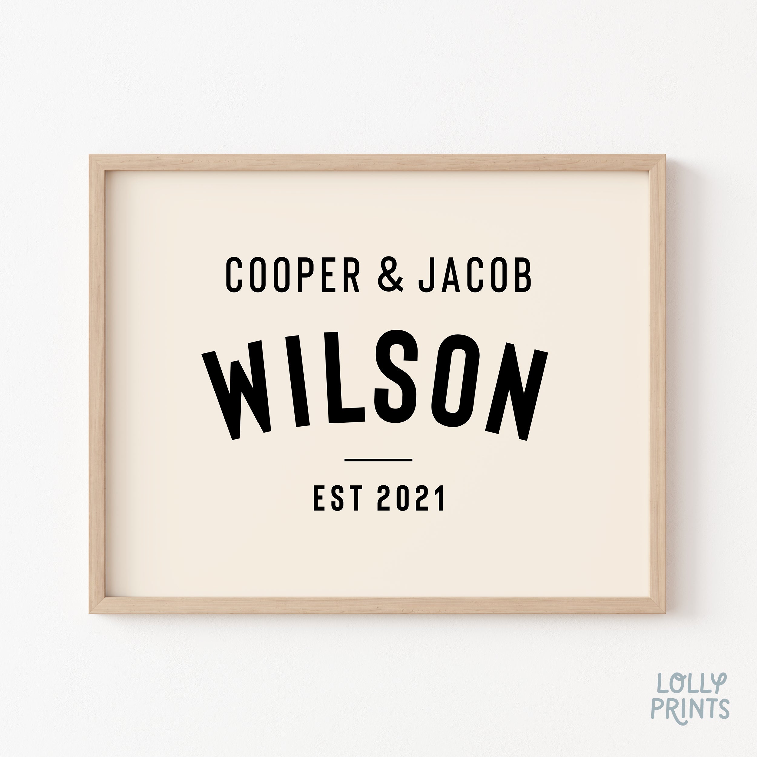 Custom Family Name Brothers Poster Print