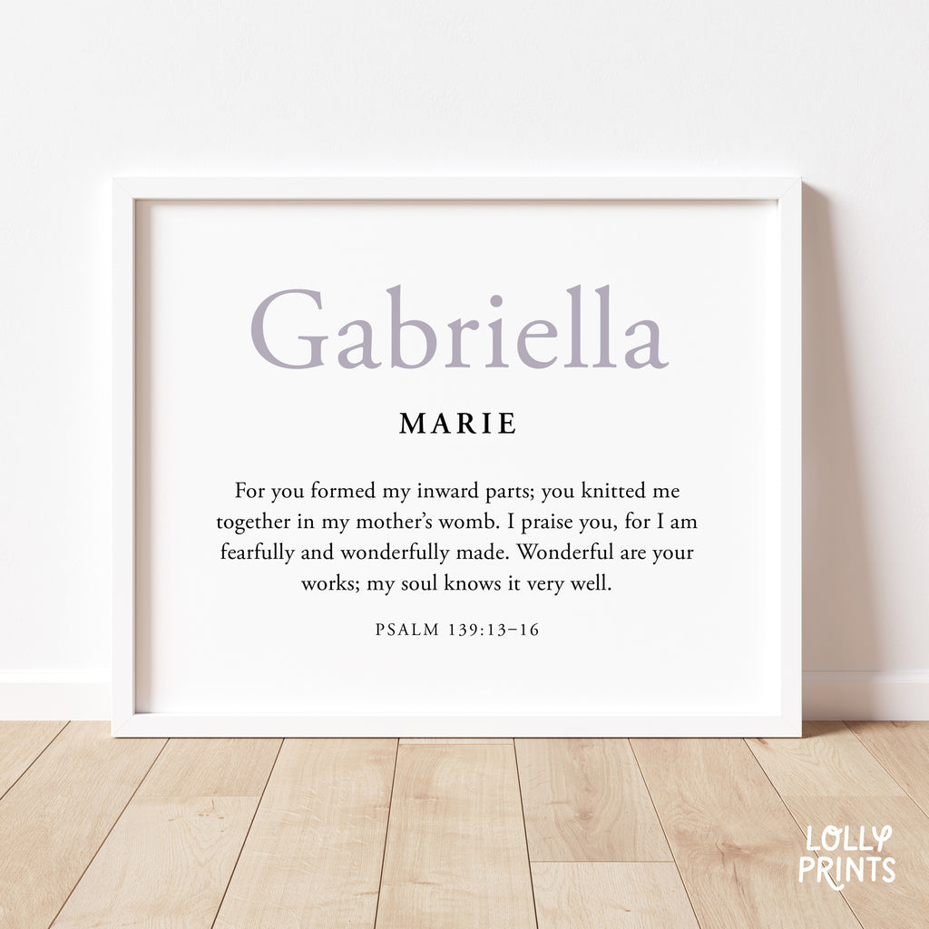 Custom Kids Name Scripture Wall Art Horizontal – Bible Verse Christian Decor