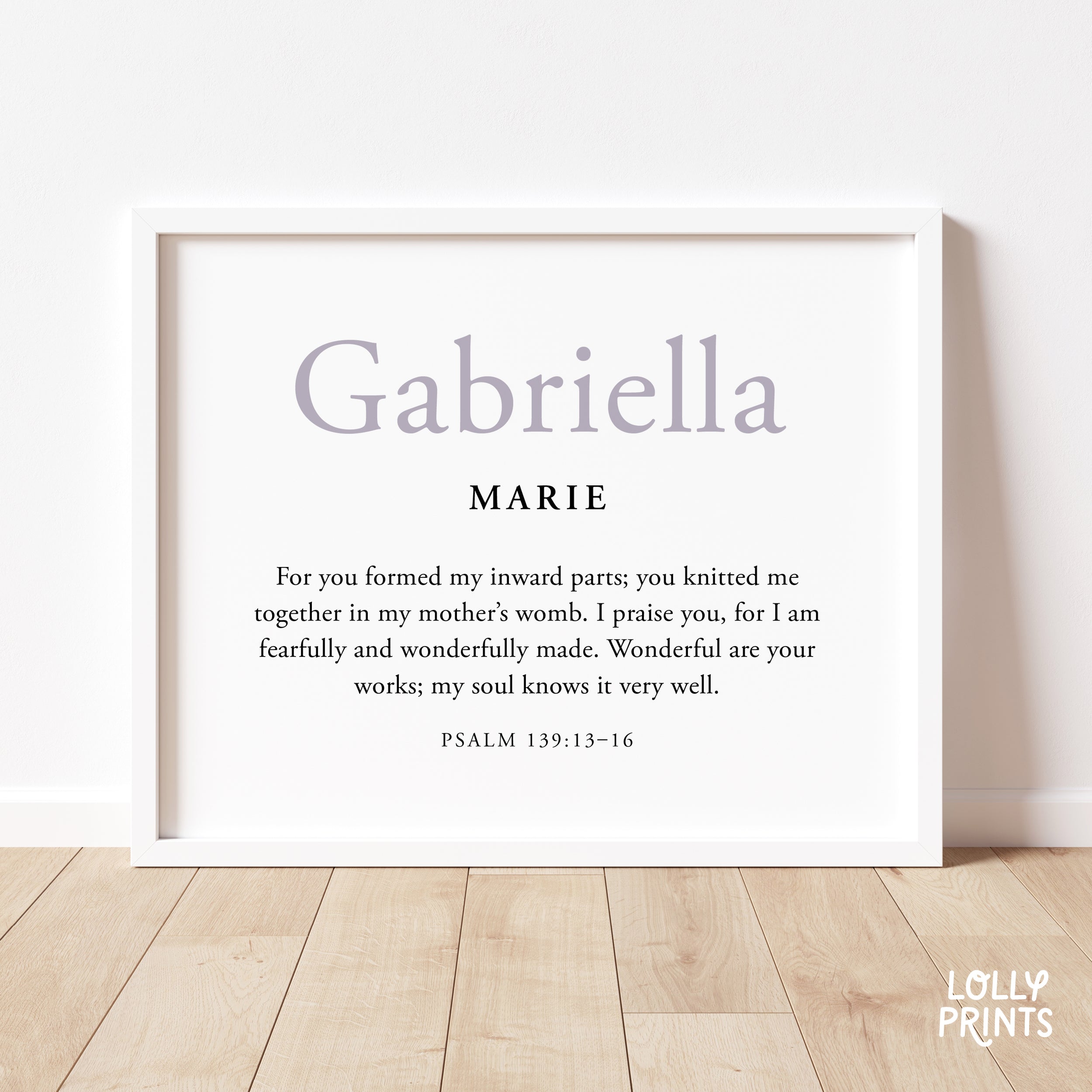 Custom Kids Name Scripture Wall Art Horizontal – Bible Verse Christian Decor
