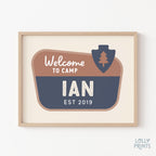Welcome To Camp National Park Custom Name Print