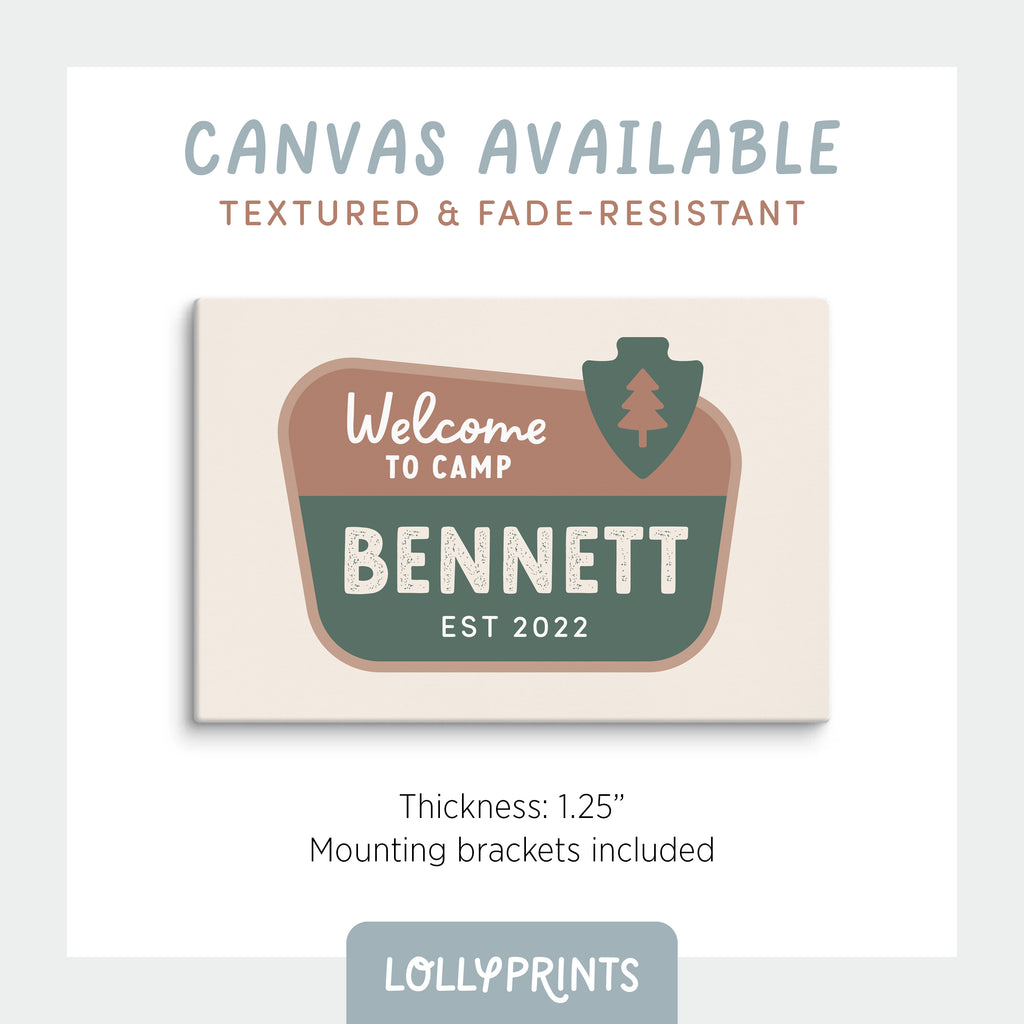 Welcome To Camp National Park Custom Name Print