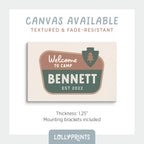 Welcome To Camp National Park Custom Name Print
