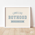 Personalized Long Live Boyhood Block Letter Boy Room Print